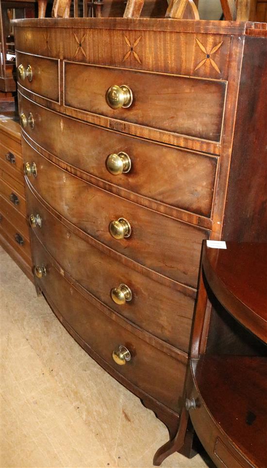 Regency bowfront chest of six drawers